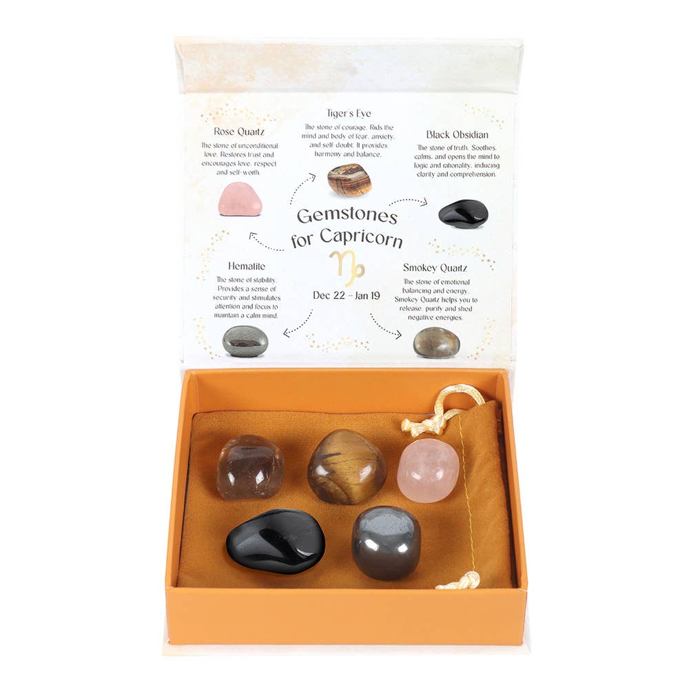 Capricorn Zodiac Crystal Tumblestone Set