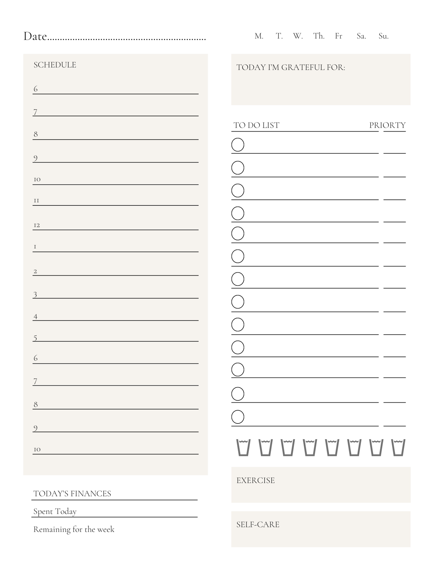 Daily Journal Download - Beige Moon Phase Design