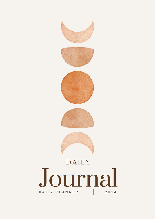 Daily Journal Download - Beige Moon Phase Design