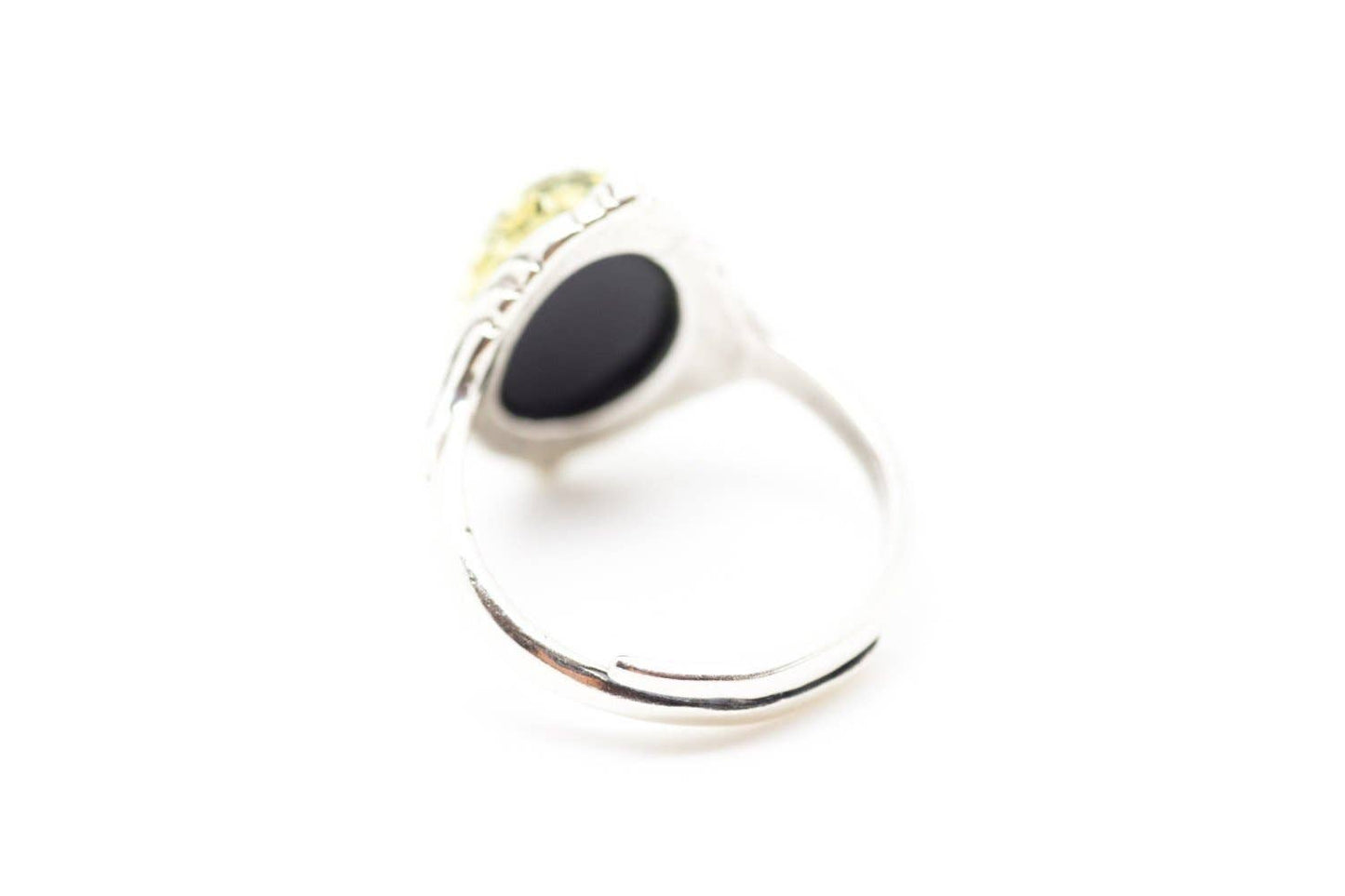 Boho Green Amber Ring: K