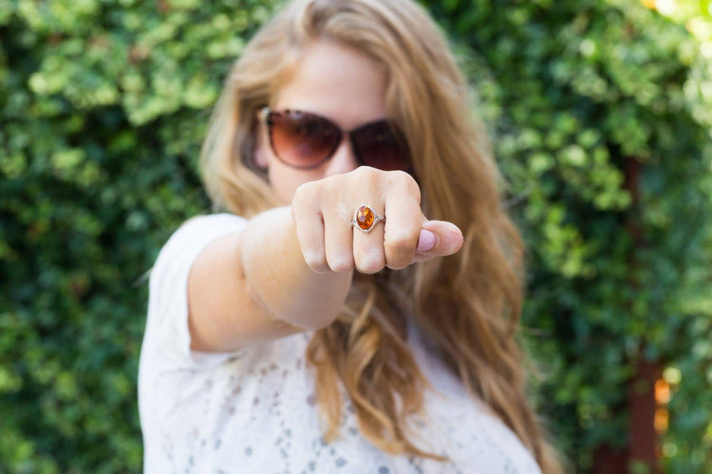 Boho Amber Ring: M