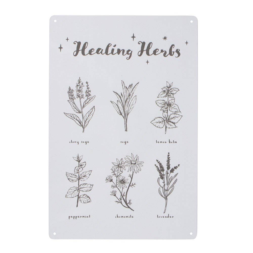 Healing Herbs Metal Sign