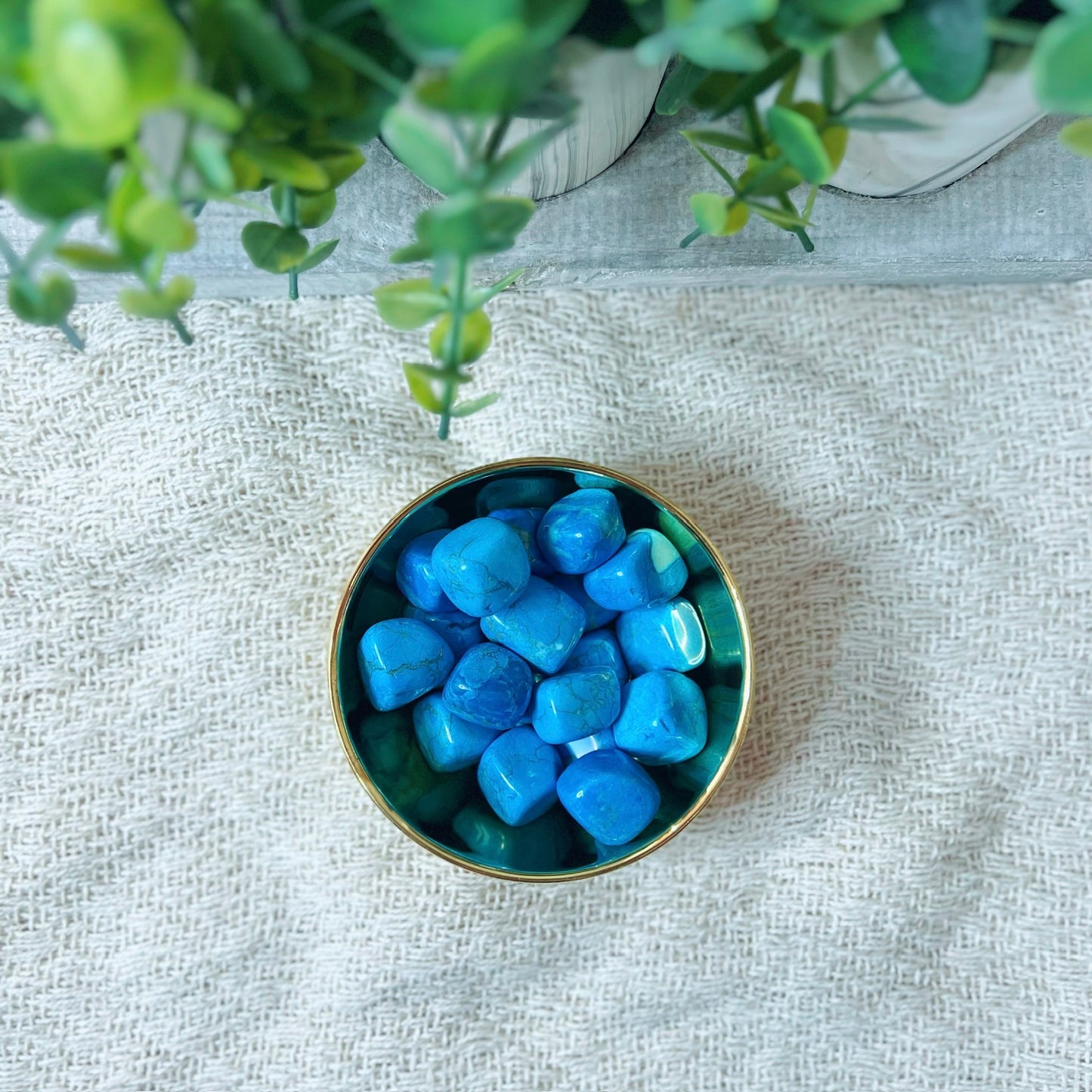 Blue Howlite Tumbled Gemstones