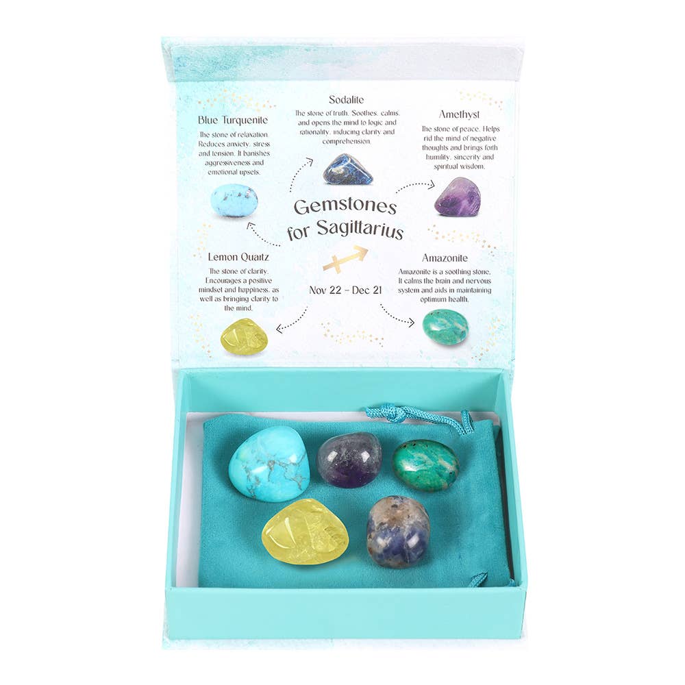 Sagittarius Zodiac Crystal Tumblestone Set