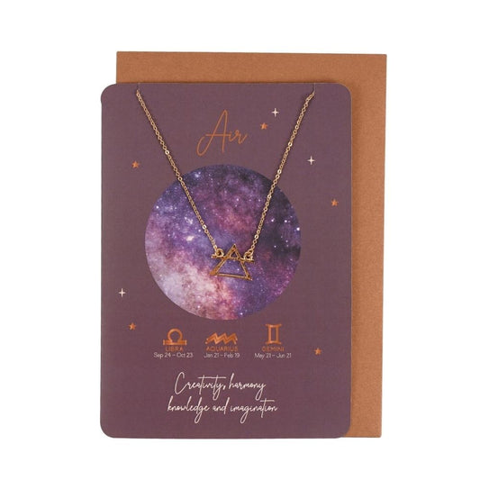 Air Element Zodiac Necklace On Greeting Card