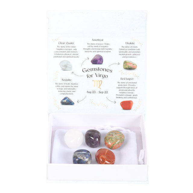 Virgo Zodiac Crystal Tumblestone Set