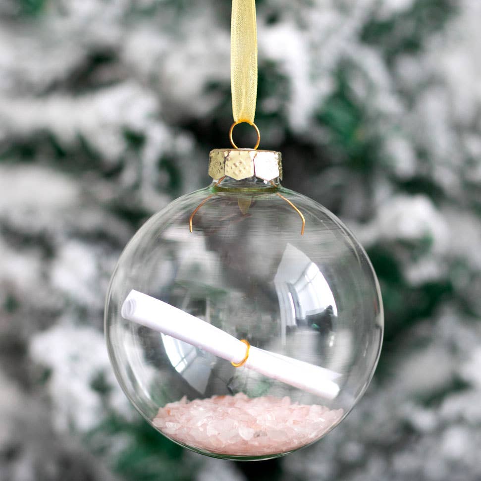 Rose Quartz Manifestation Christmas Bauble Ornament Kit