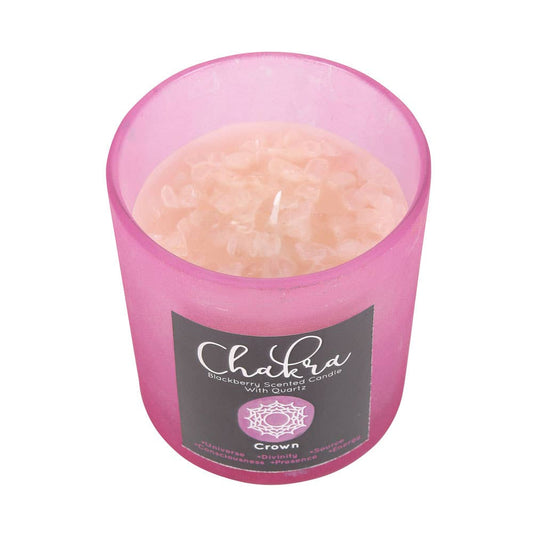 Crown Chakra Blackberry Crystal Chip Candle