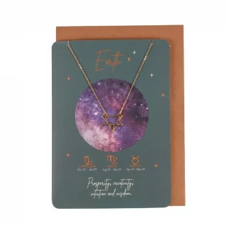 Earth Element Zodiac Necklace On Greeting Card