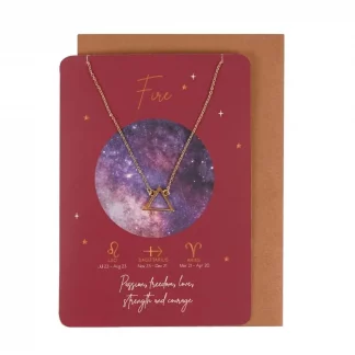 Fire Element Zodiac Necklace On Greeting Card