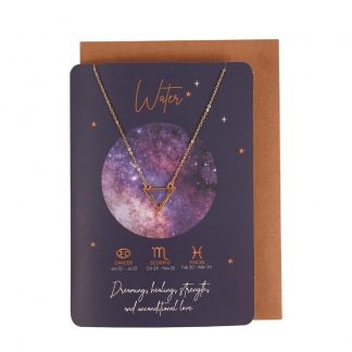 Water Element Zodiac Necklace On Greeting Card