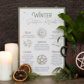 Winter Solstice Rituals Wiccan Hanging Sign 30cm